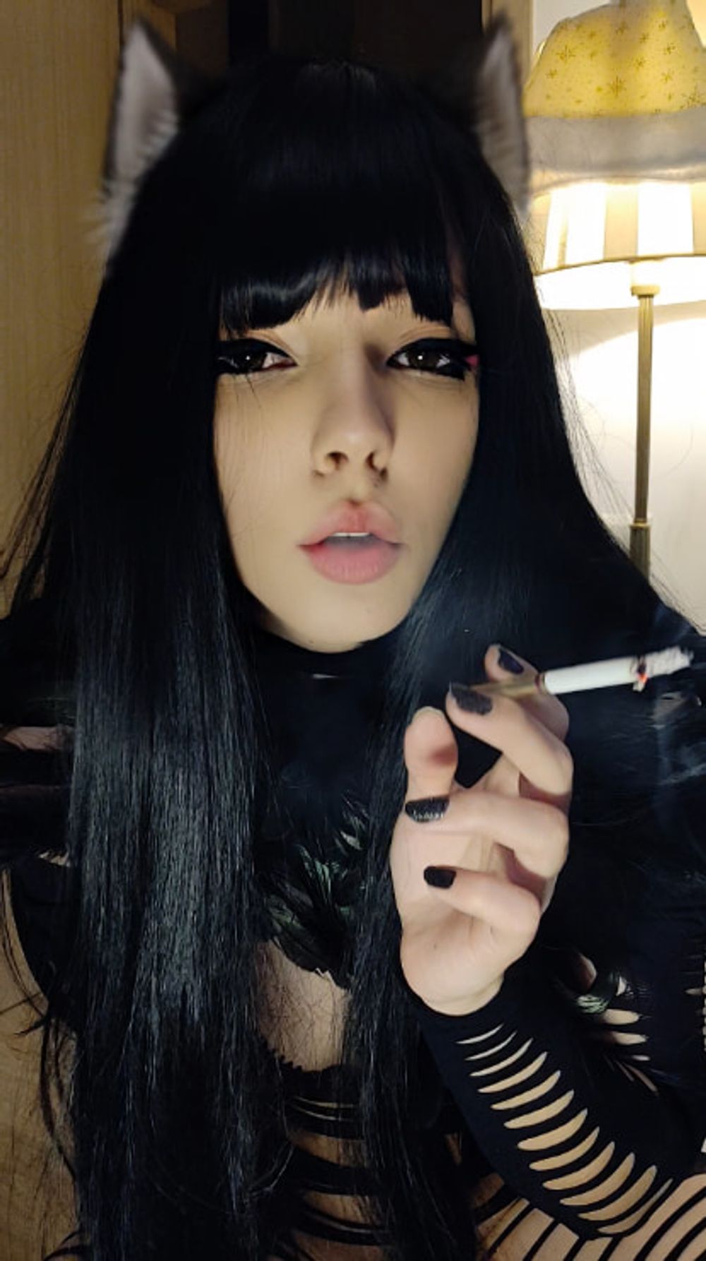 Goth puwussycat smoking #7