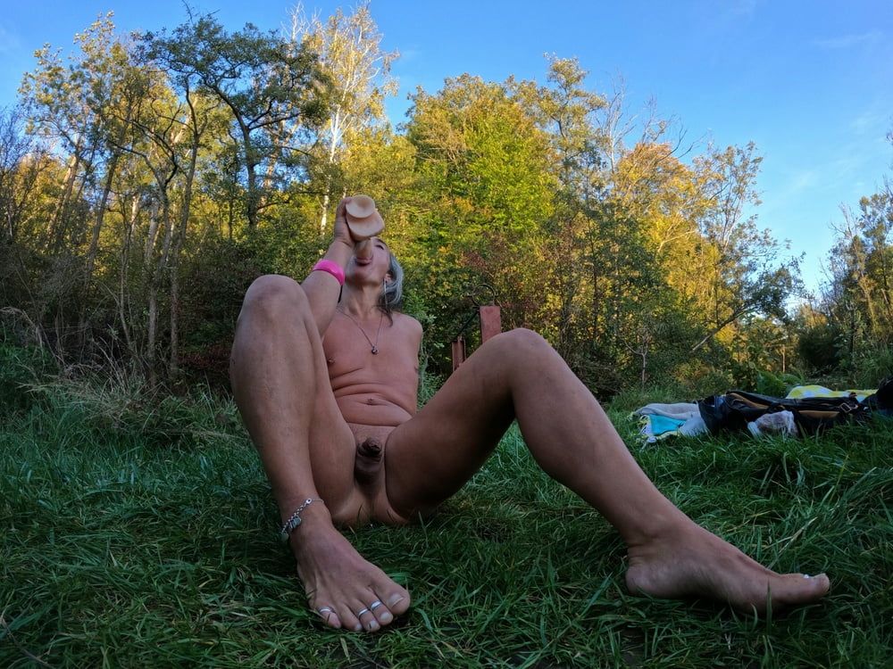 I love my dildo in a  nice place in woods. #59