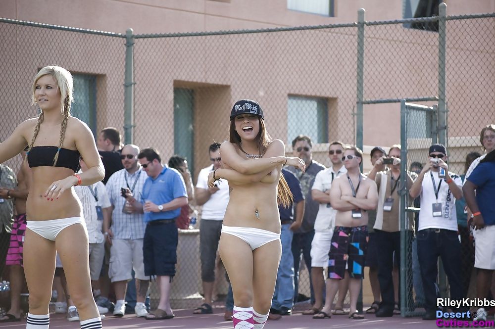Naked girls playing dodgeball outdoors #57