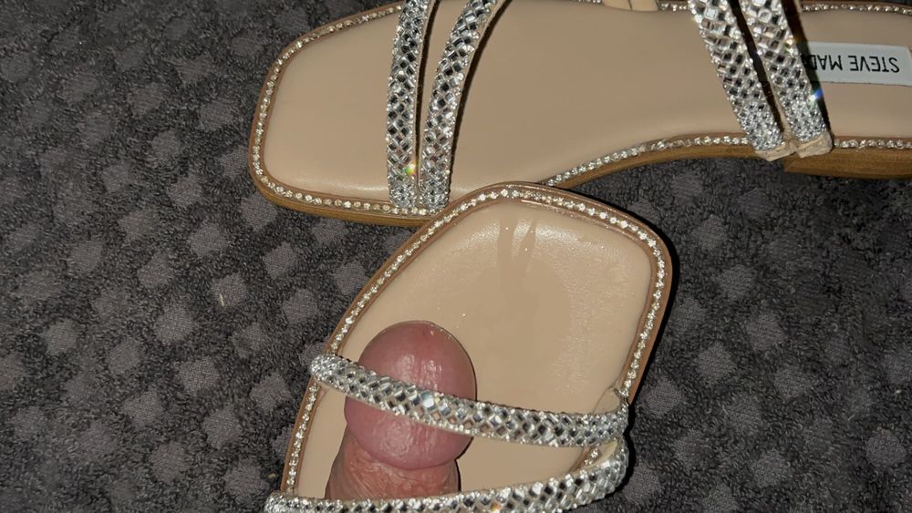 Cum on Steve Madden Slides #5