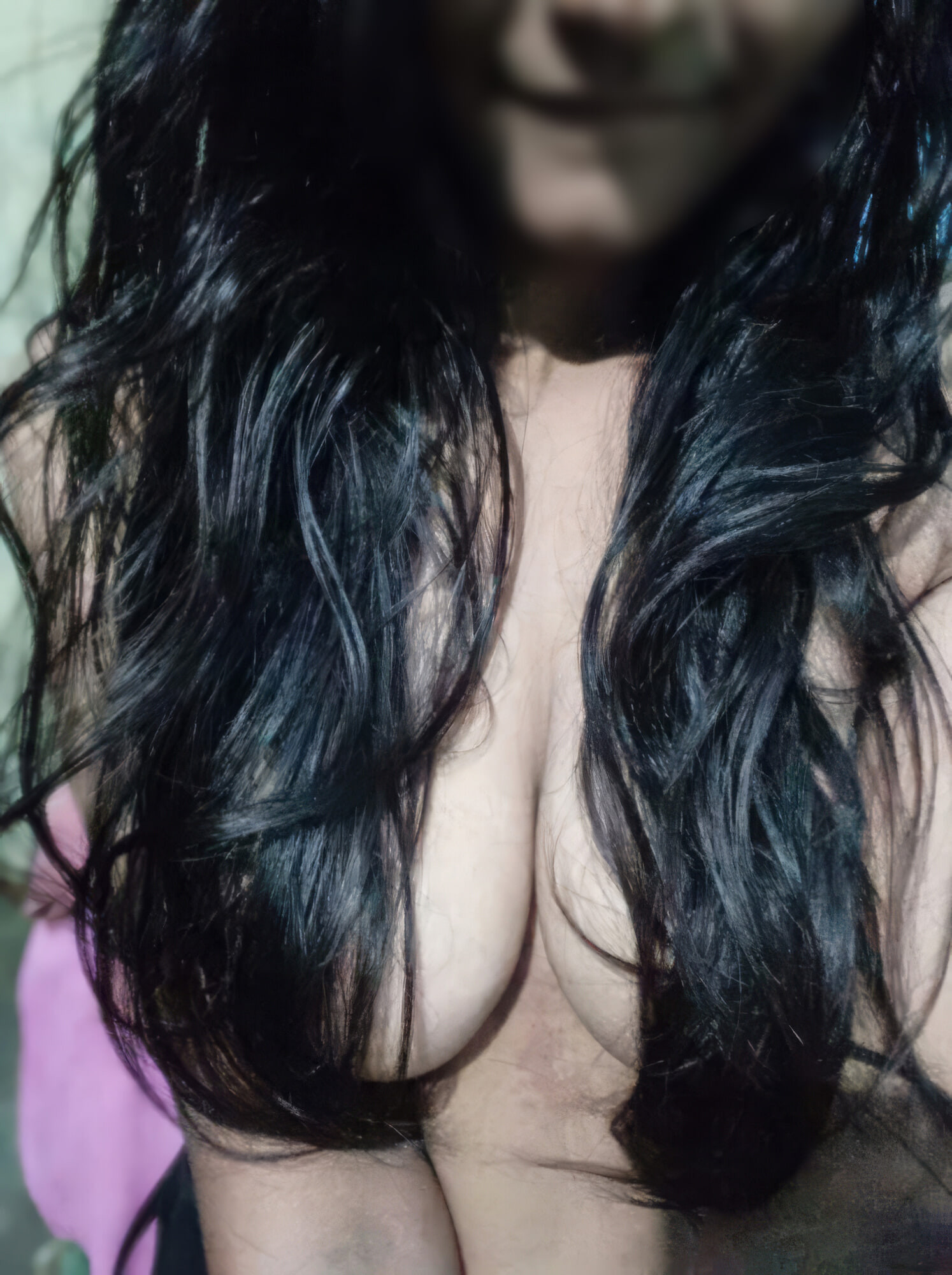 Hiding her boobs with hairs, she is too naught slave anjum