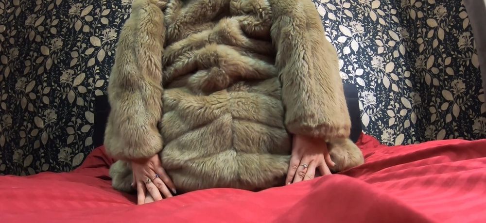  Cum play while wearing a fur coat and pantyhose 197 #3