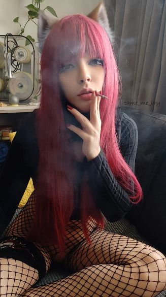 Adorable Alt Girl smoking a cig #8