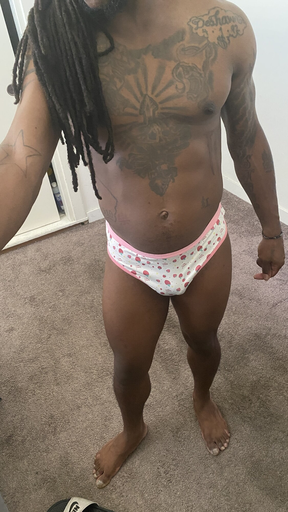Ebony Male Fun In Thongs #8