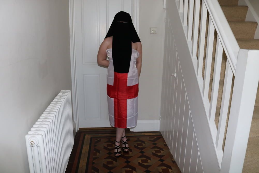 Wearing Niqab and England Flag #3