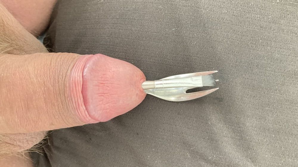 Fork + paintbrush urethral cock stuffing #11