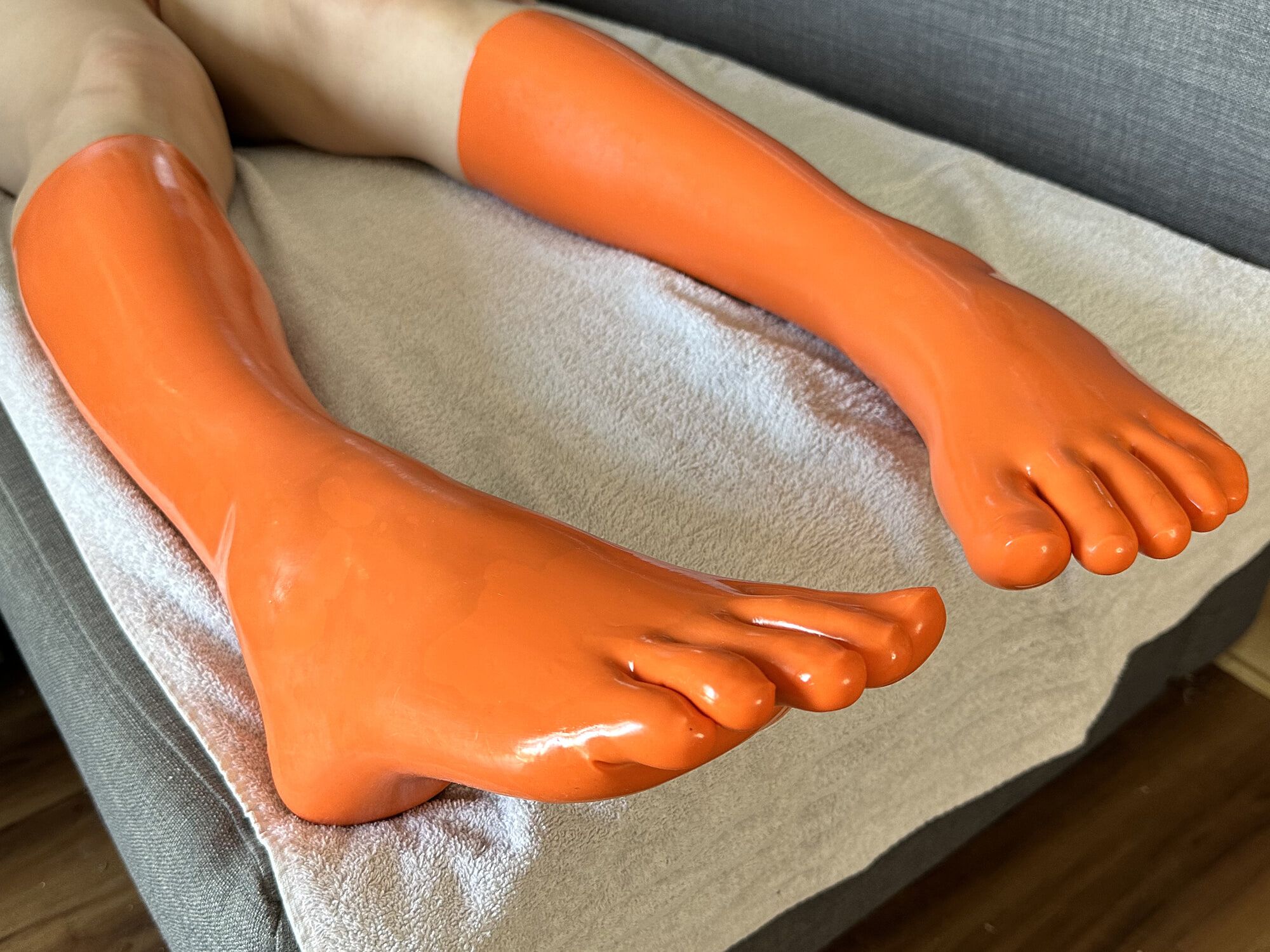 Tiger Orange Knee High Toe Socks #5