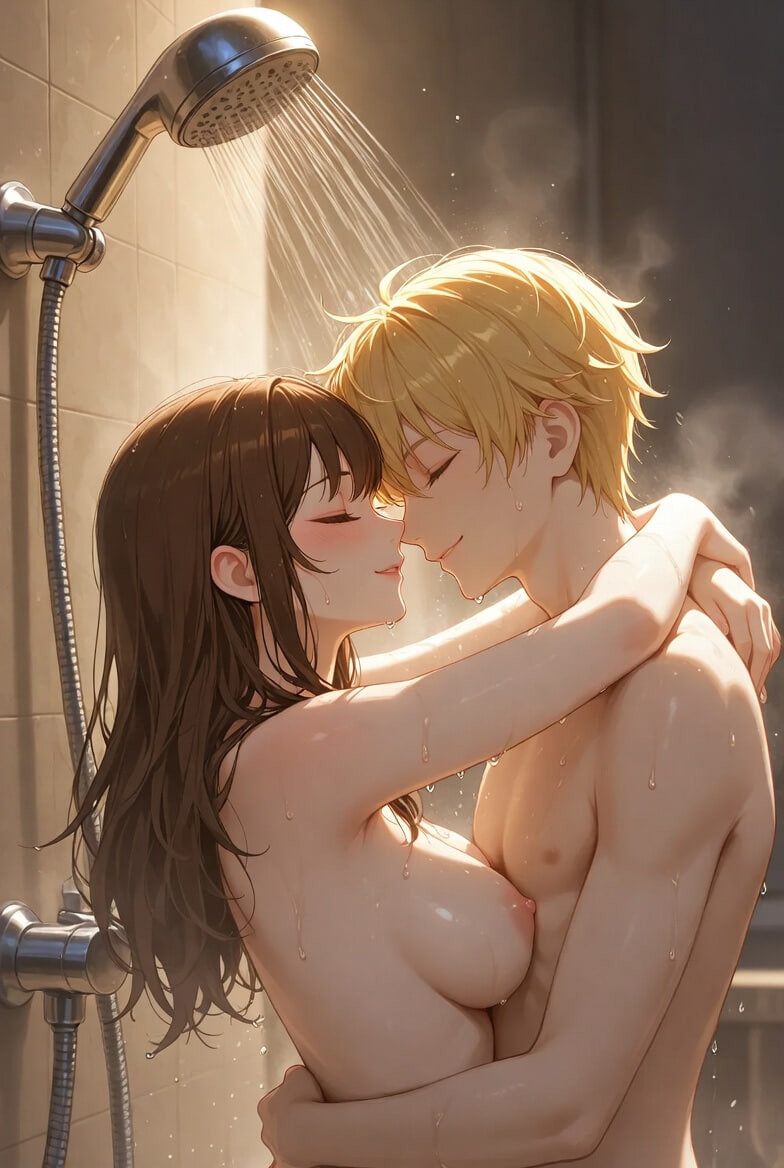 Shower Passion Series – Steamy Blonde & Dark-Haired Couples  #34