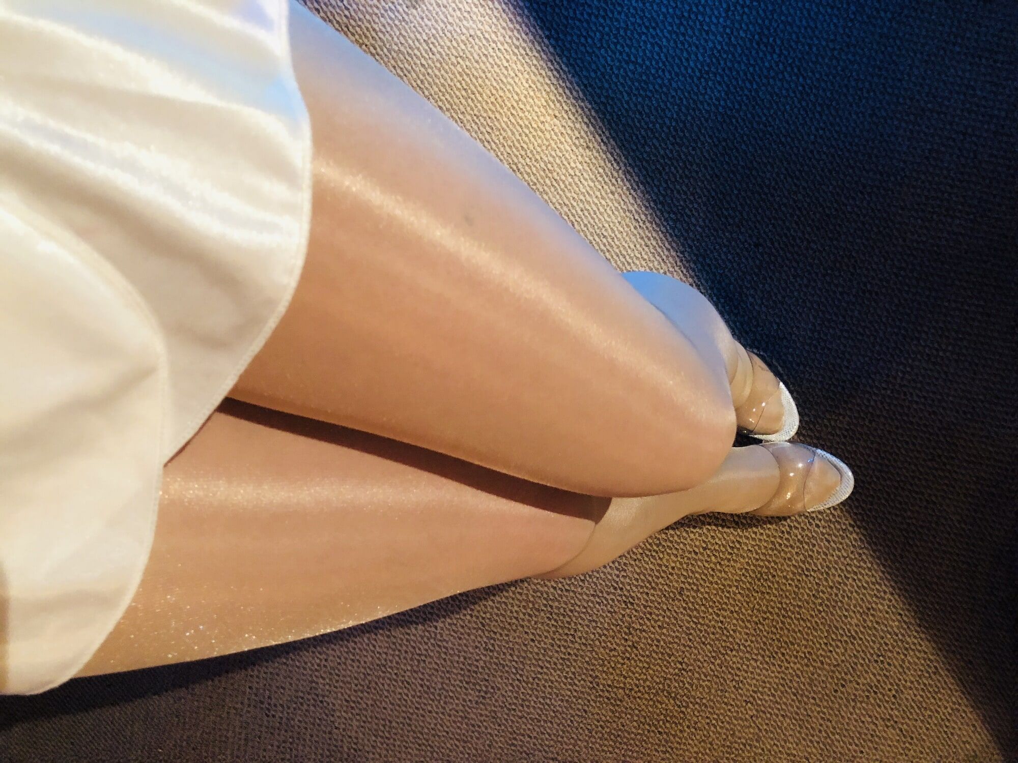 My shiny long legs on pantyhose and high heels. #5