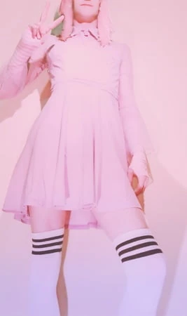 sissy trap in pink dress         