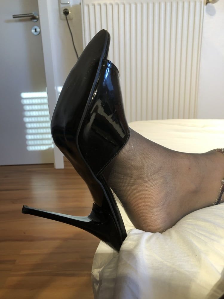 Black Mules and Stockings  #11