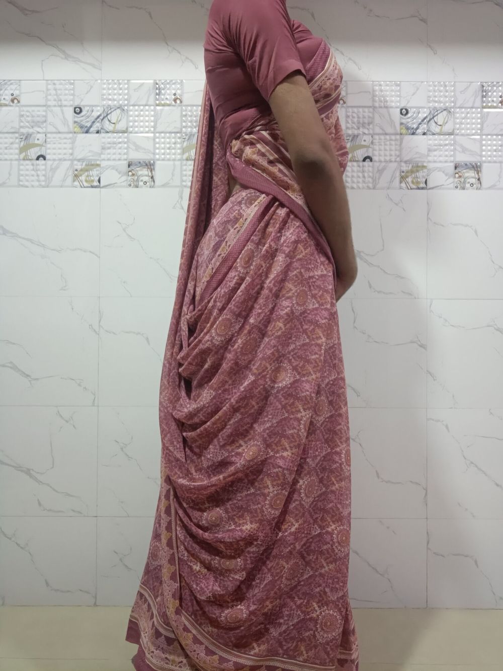 Wear skin colour saree #15