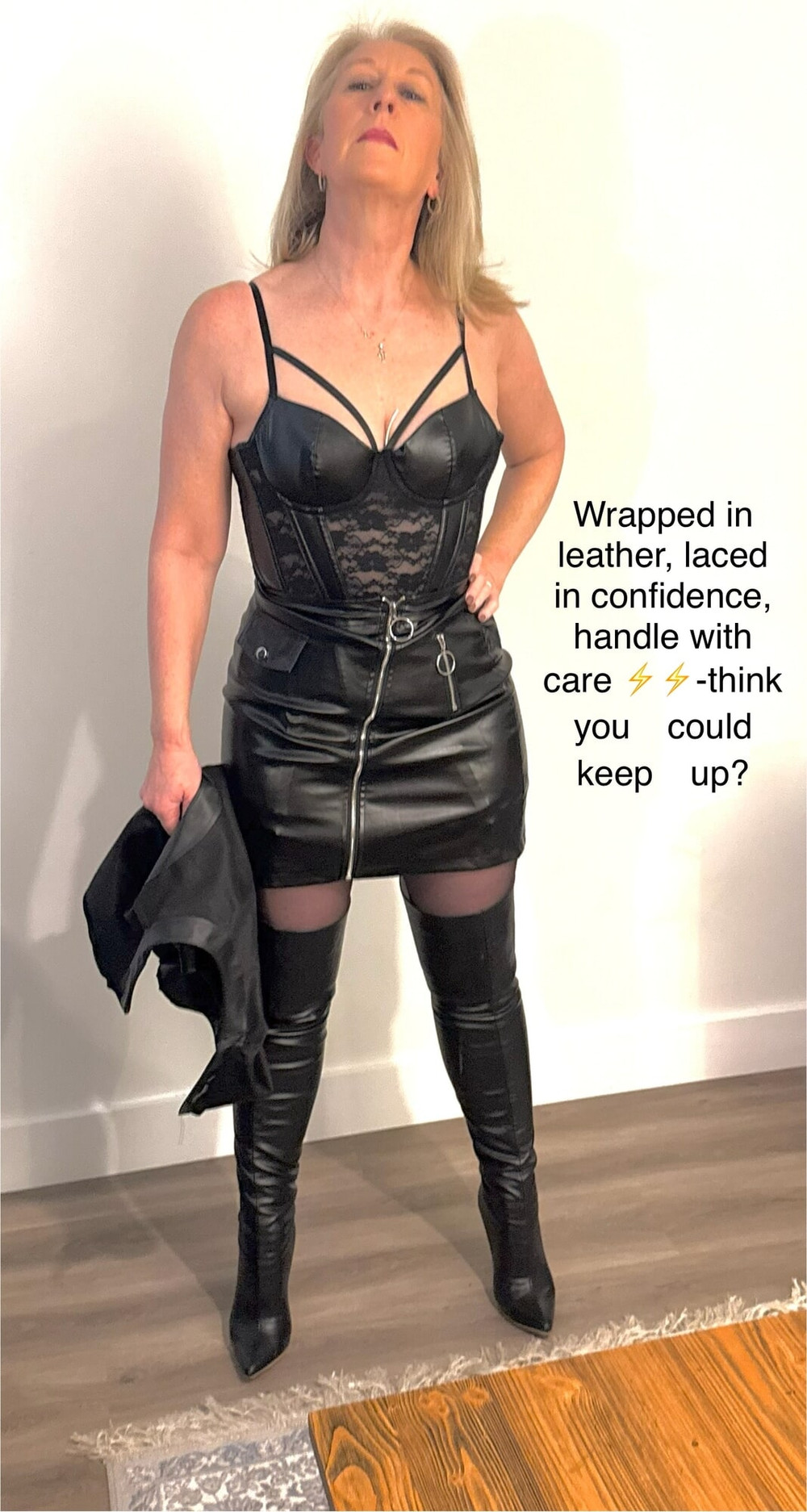 Katie in leather