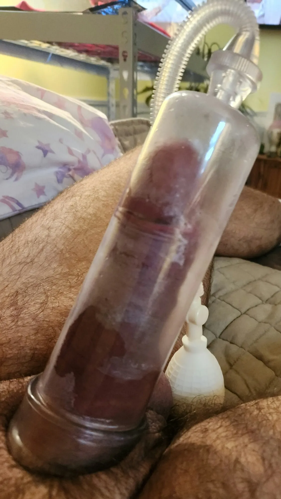 Uncut cock pumped 