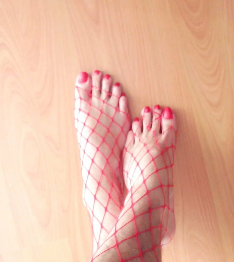 Red Nail Polish Feet #12