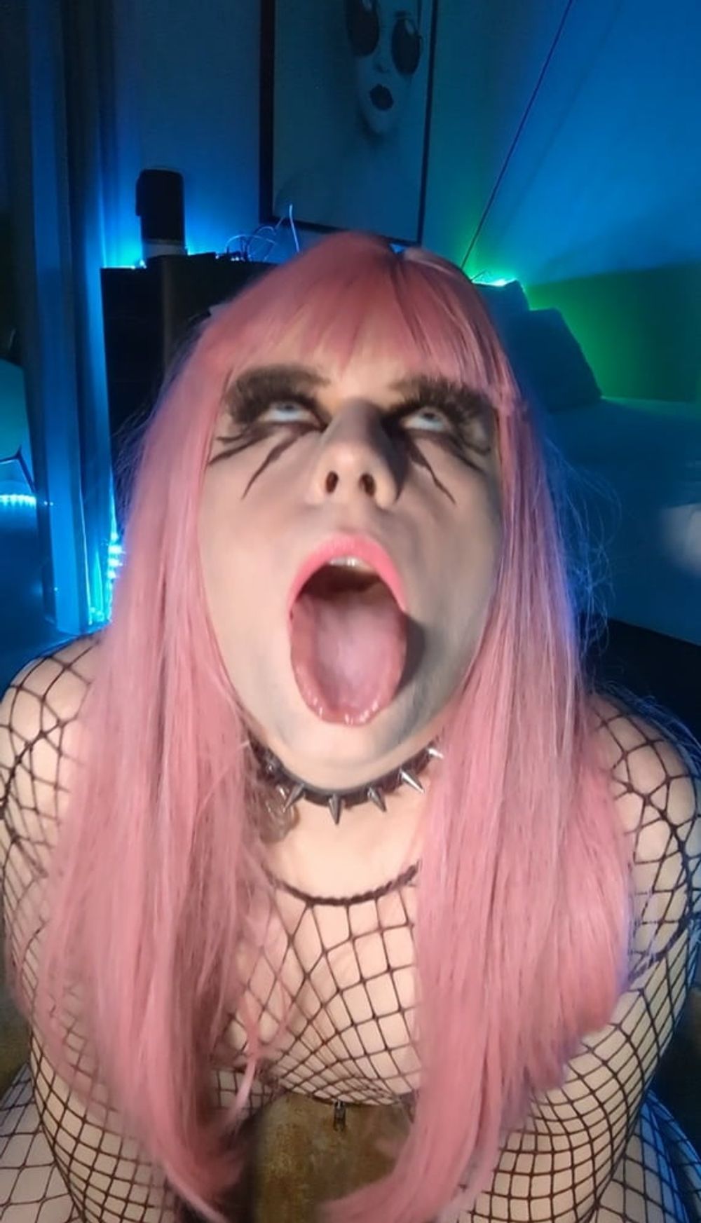 Goth Sissy Spooky FISHNET Tranny Shemale #6