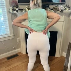 TIGHT White Leggings and Blue Top (Dani D MILF ) 