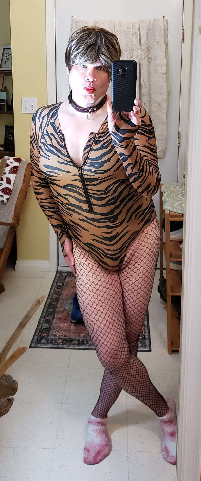 Sissy Steph wearing her new outfit 