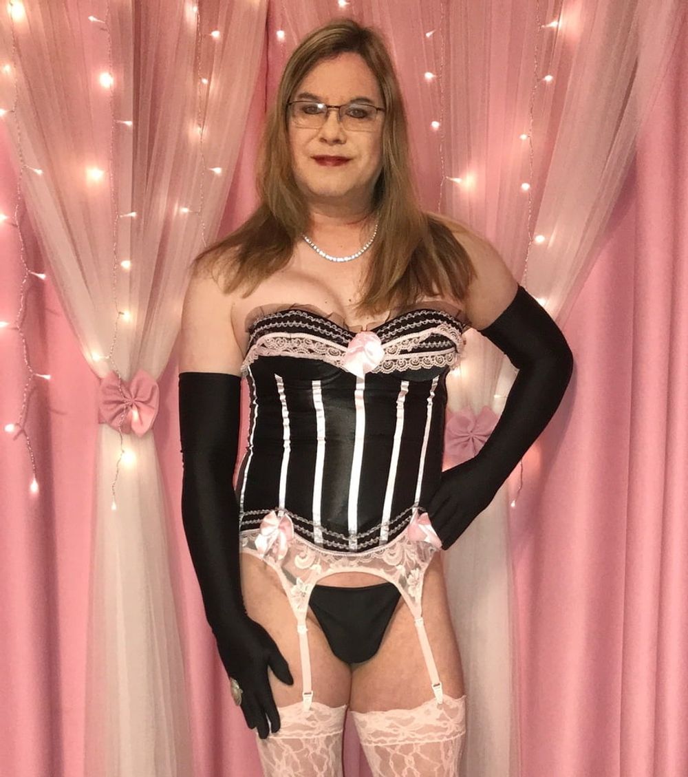 Joanie - Black and Pink Corset #22