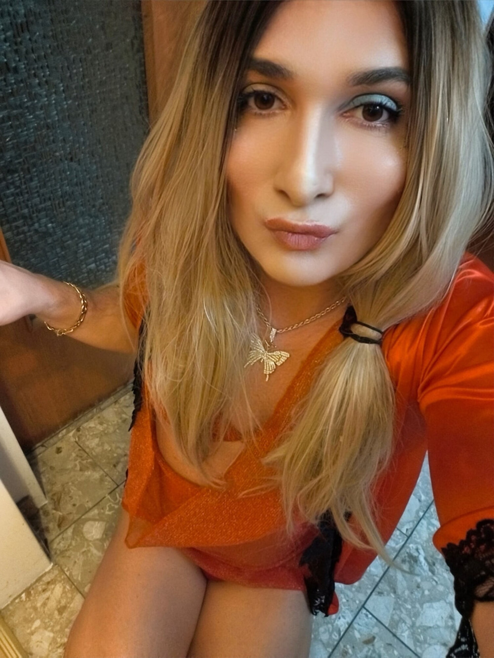 A real trans queen in red lingerie #27