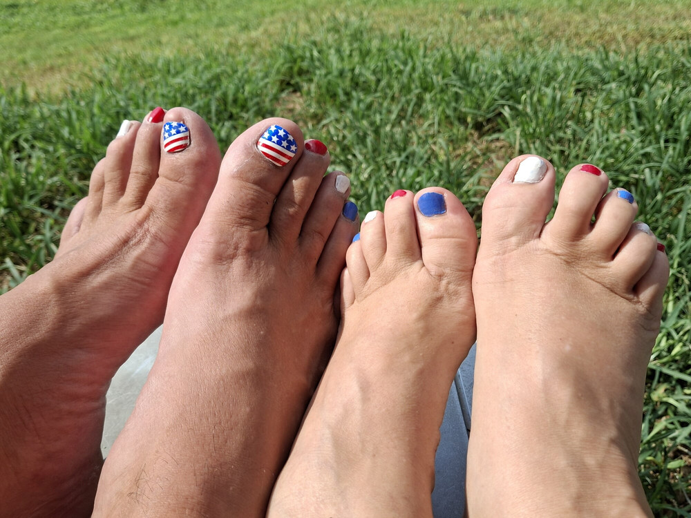 Our patriotic toes in the sun #26