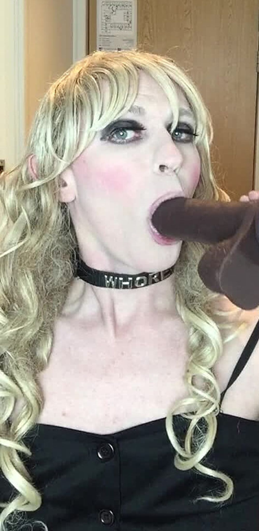 Sissy Crossdresser Poses and Sucks Dildo #41