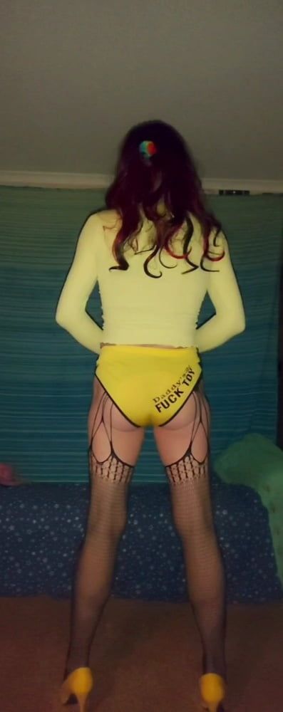 Yellow lil fuck toy shorts  #48