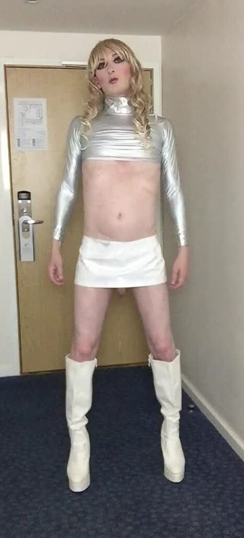 Sissy Sandra Poses In Silver #21