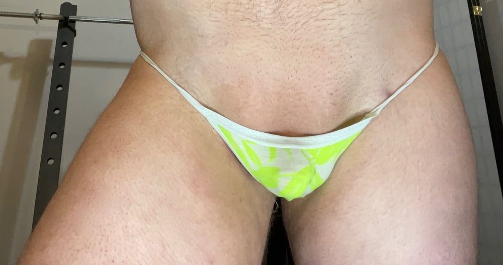 CD in neon thong