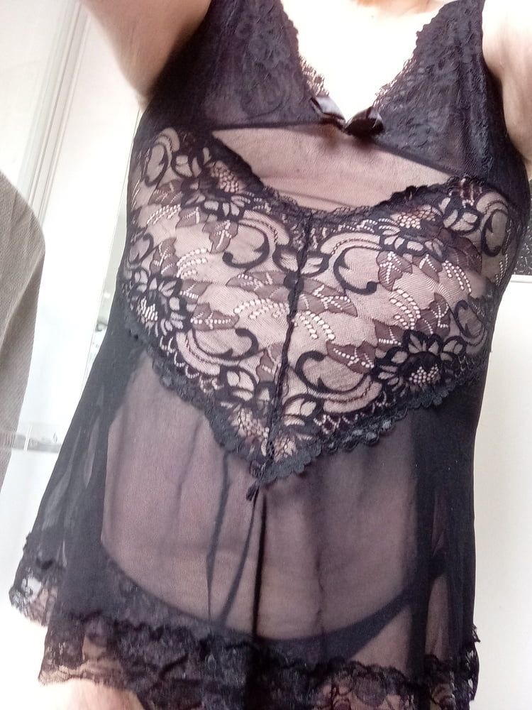 Black Lacey panties with a slip and a teddy #14