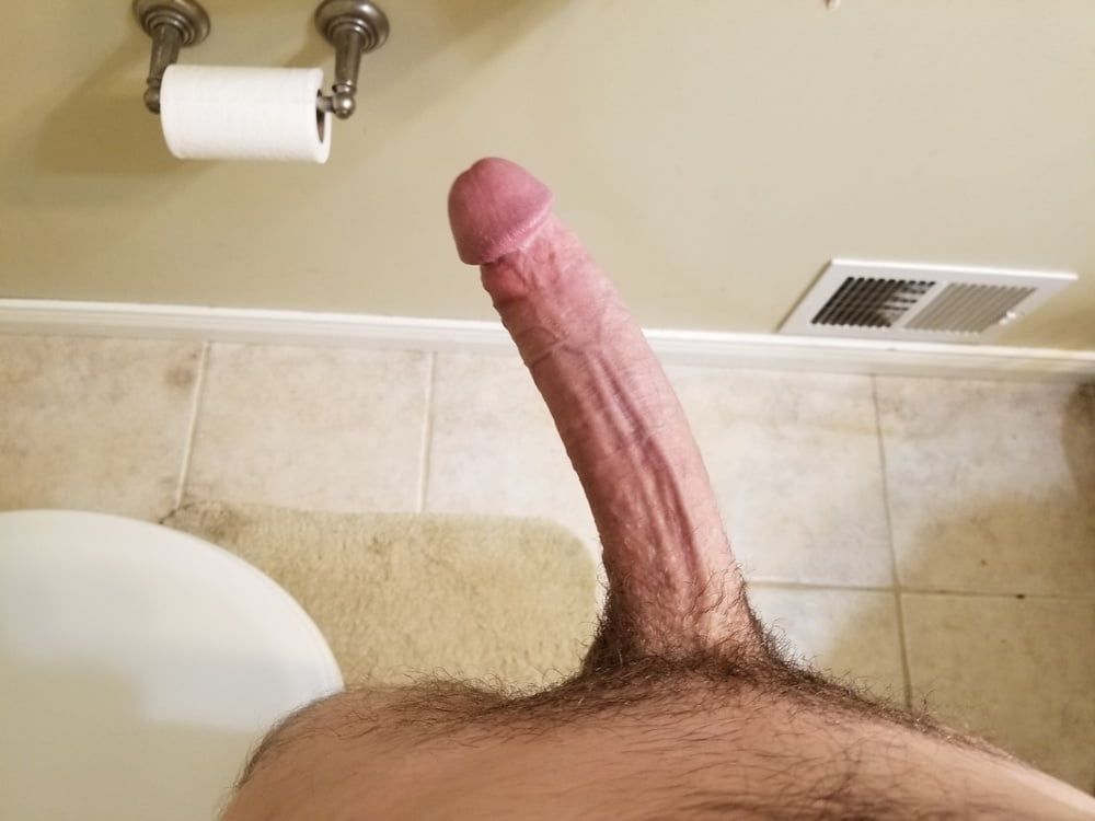 bathroom play with my long cock #8