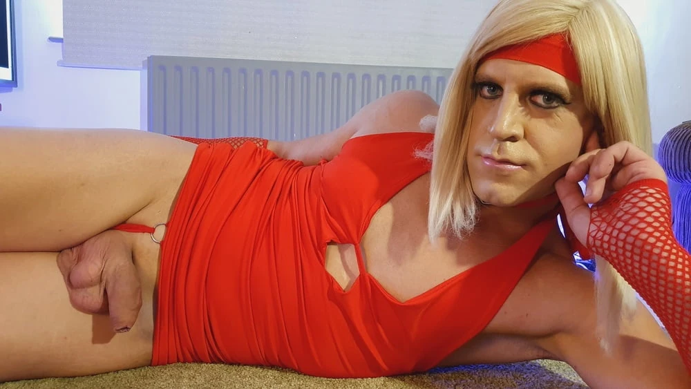 Crossdresser Jessie- Red Party Dress #43