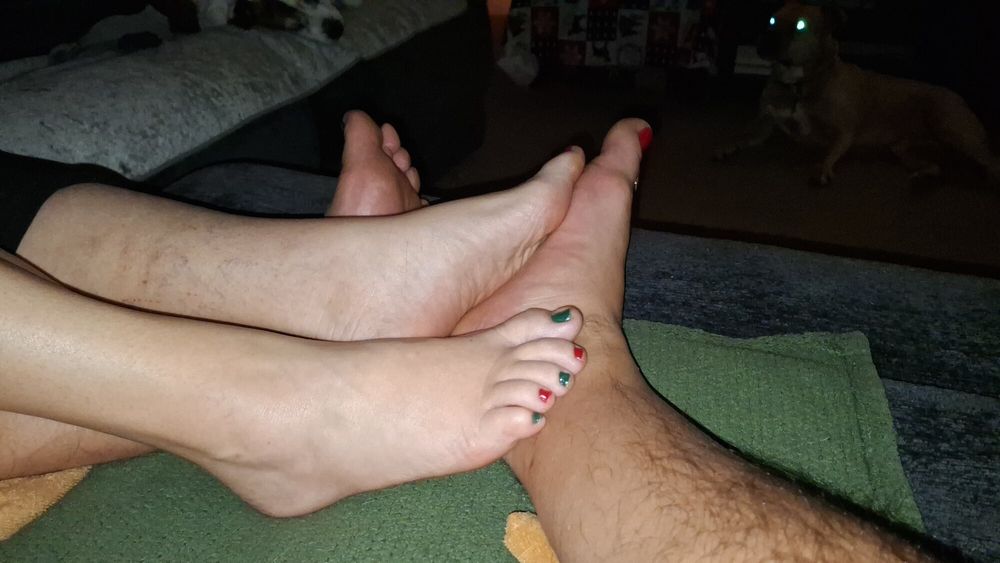 Playing footsie after our Pedicure #10