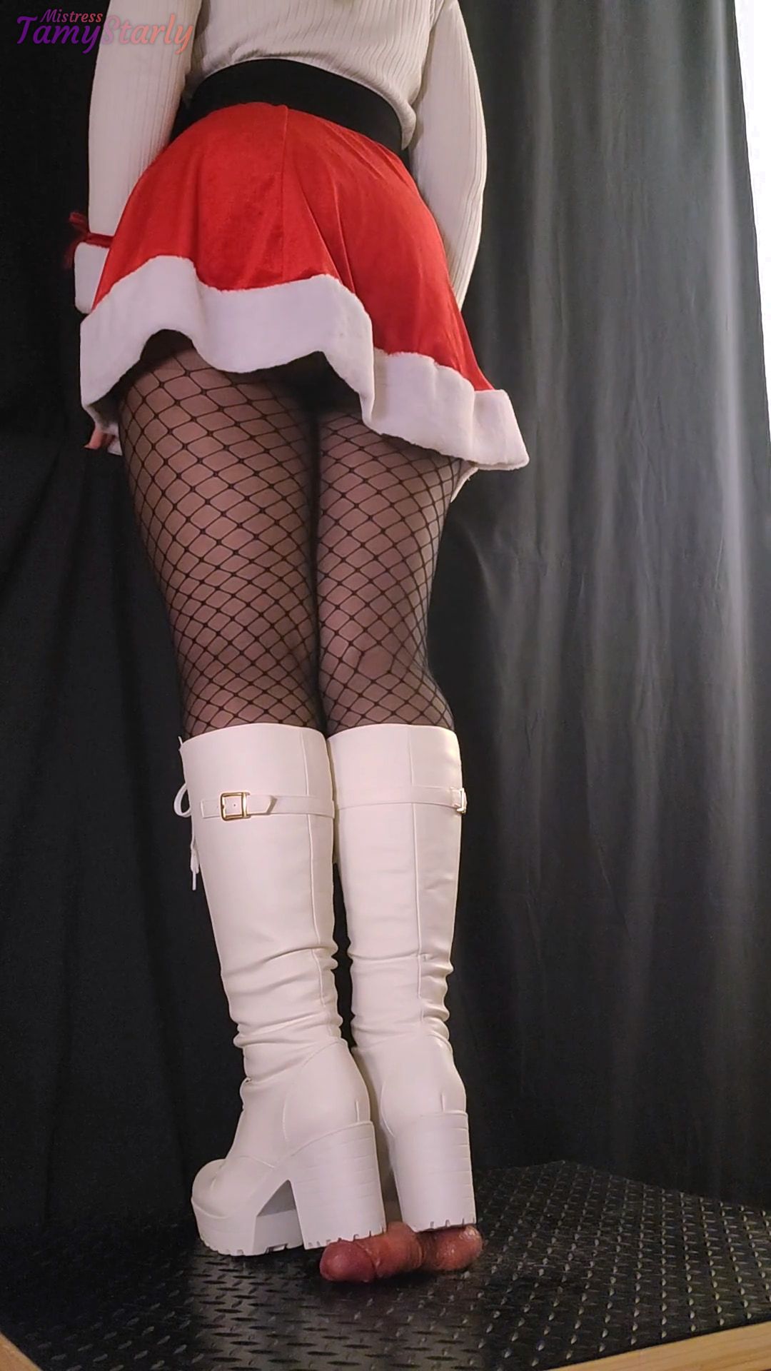 Christmas Crush and Bootjob in White Boots #11