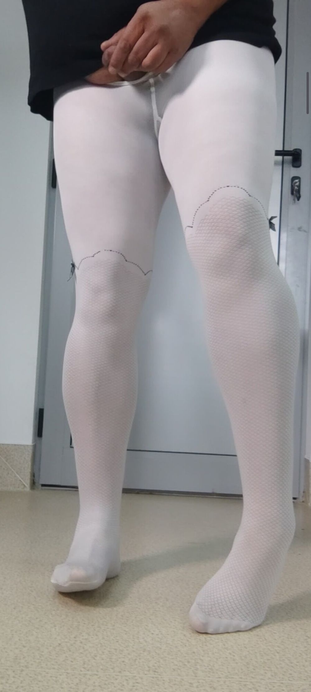 White pantyhose for teen is so sexy #19