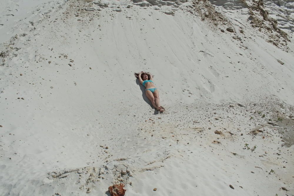 On White Sand in turquos bikini #9