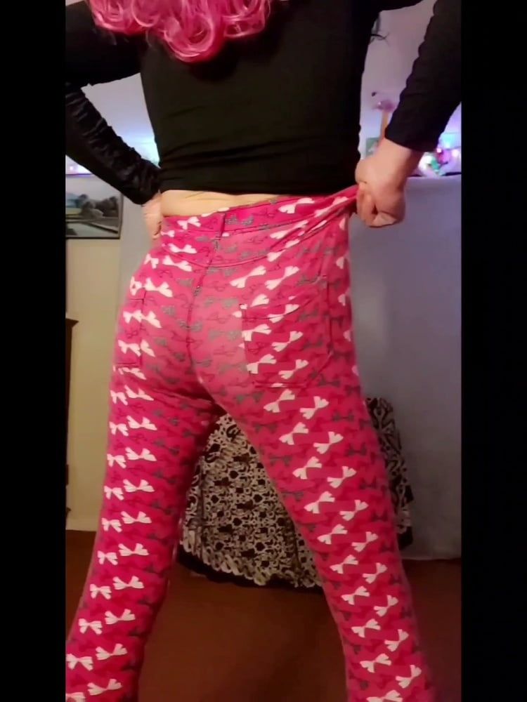 My sexy red stretch pants feel so nice  #17
