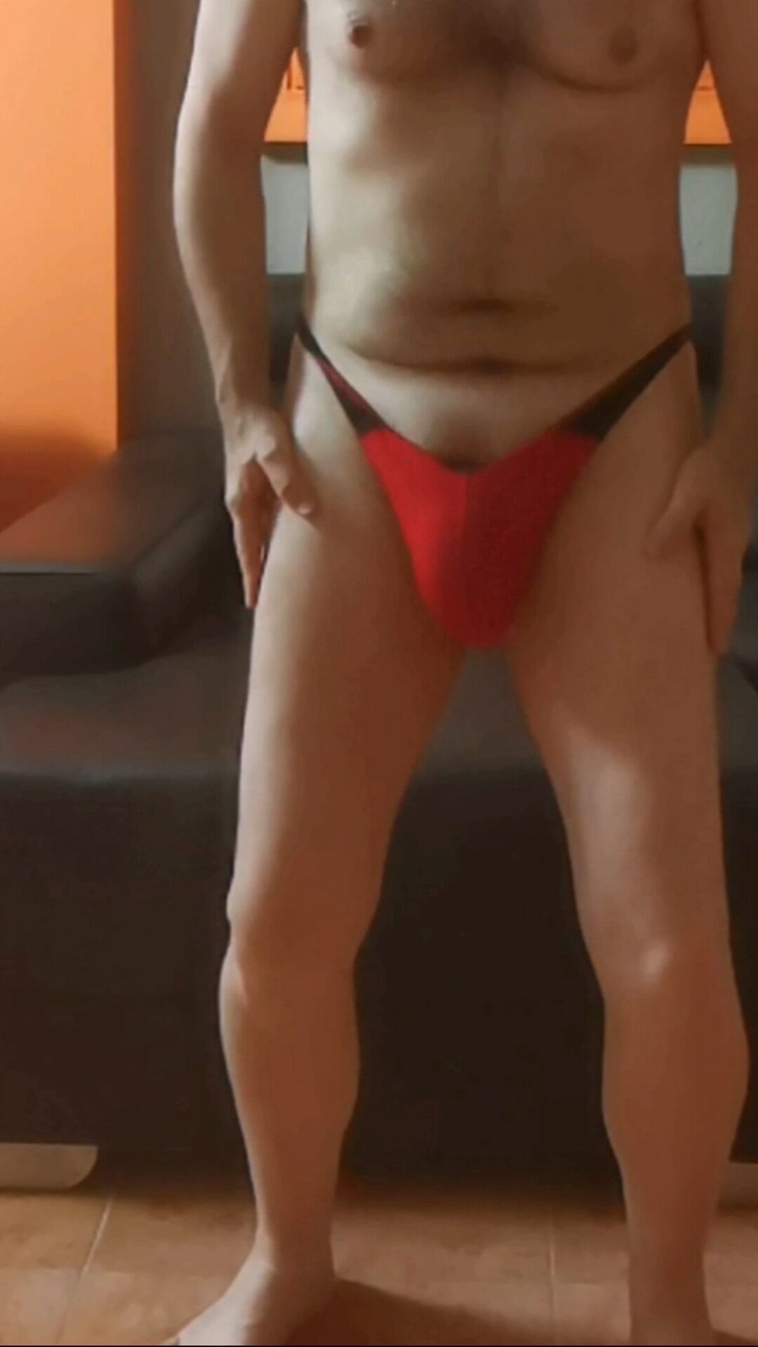 GREAT BULGE IN BLACK&RED THONG #37