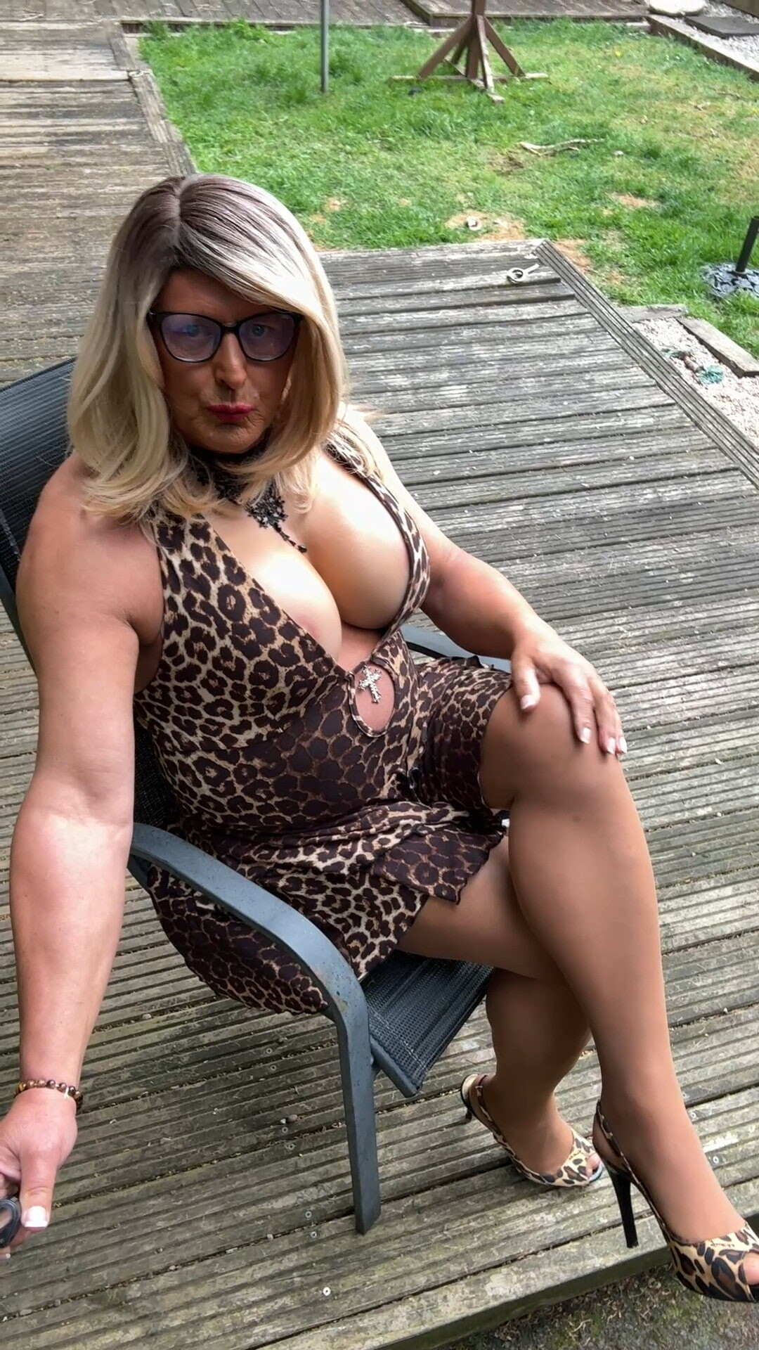 Sexy Crossdresser kellycd2022  in leopard print and heels  #58
