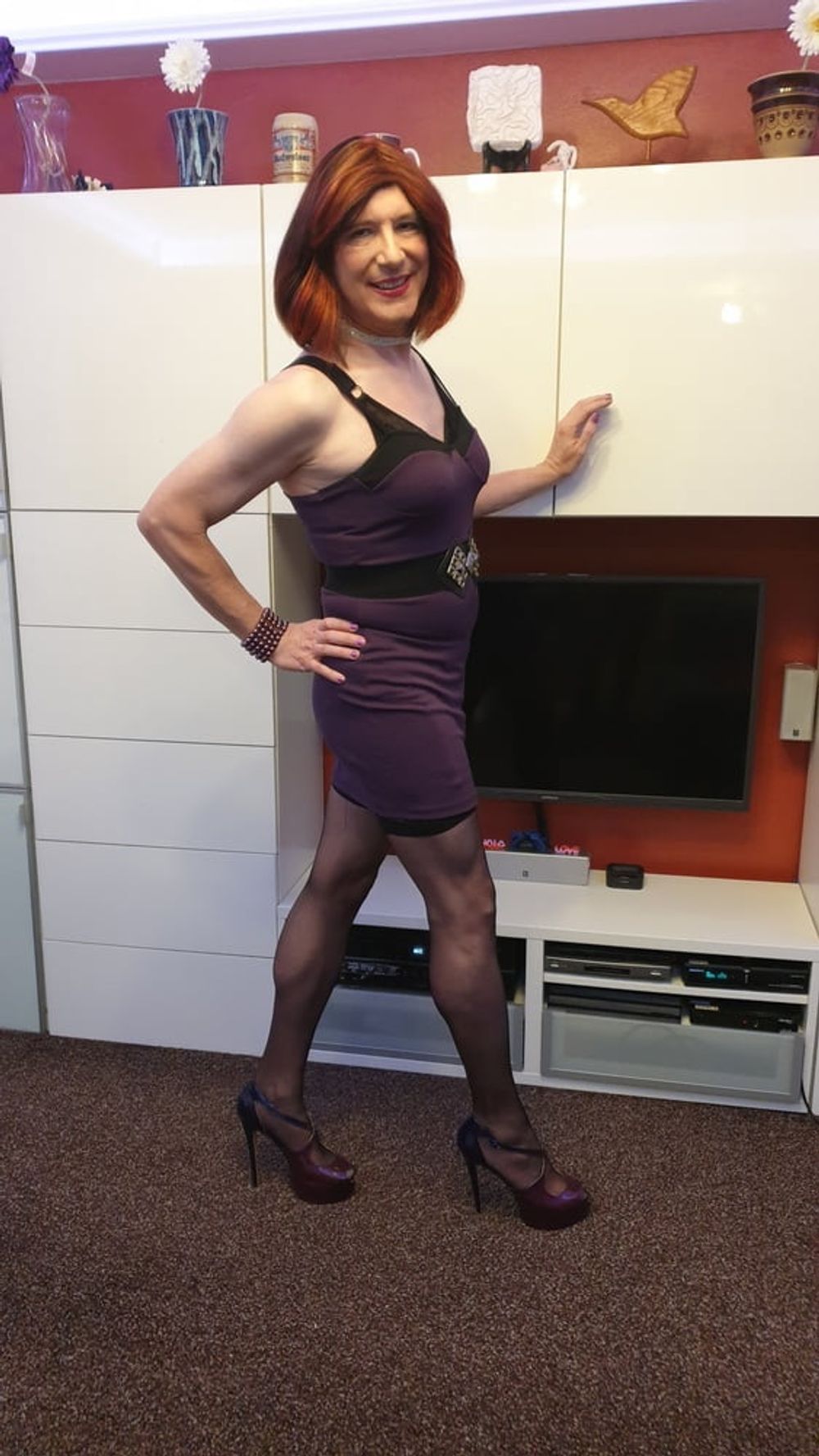 TGirl Slut Lucy the purple poser #6