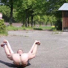 Outdoor maximal kinky perverted Slave Buttplugged