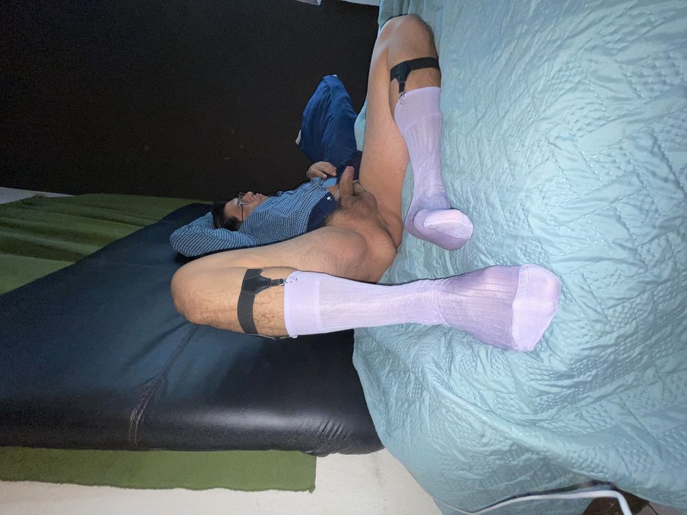 Sunday hot  Pink socks and Garters  #18