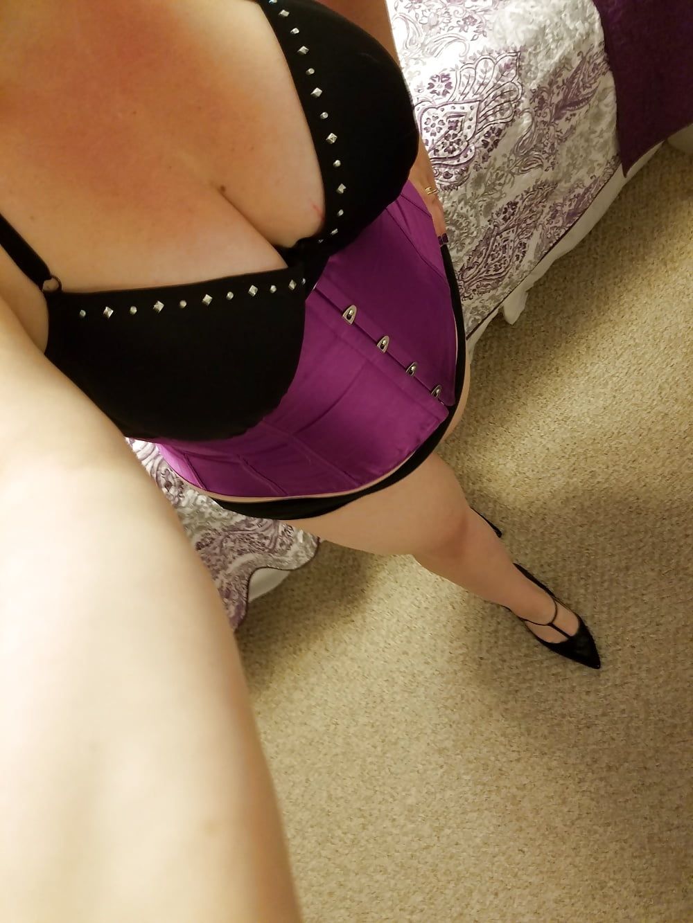 Sexy Purple Corset and Heels #3
