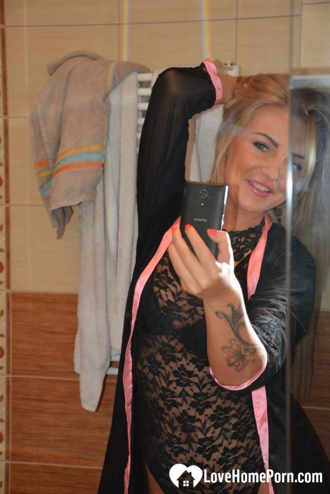 Perfect blonde is the queen of selfie teasing #5
