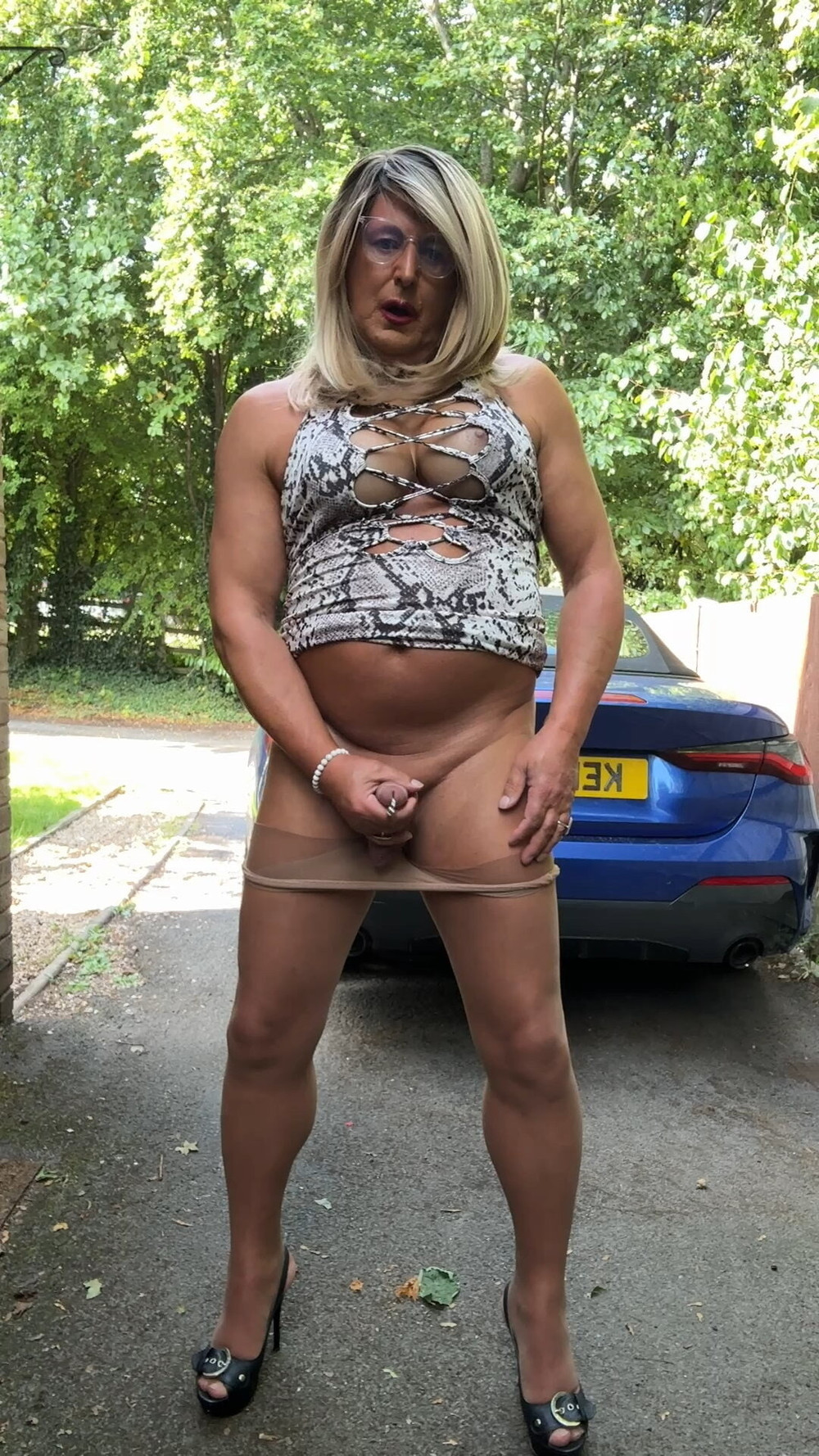 Sexy Crossdresser kellycd2022 in white animal print  #42
