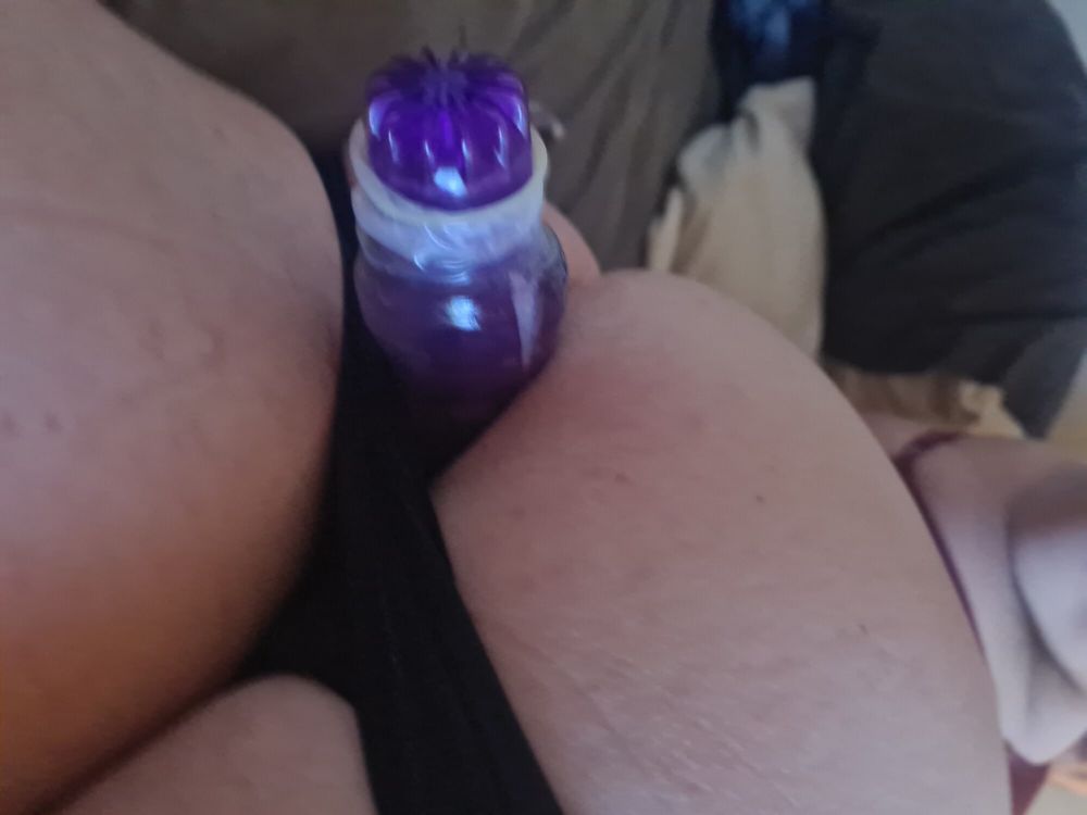 Wearing sexy women&#039;s underwear with a vibrator in my ass #12