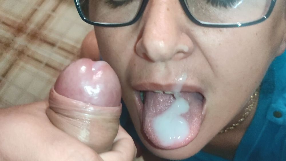 Cumshot in Mouth and on the Face  #11