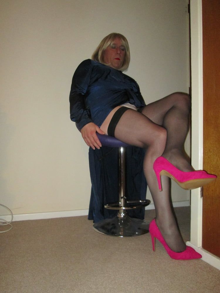 SISSY SATIN DRESS AND PINK HEELS #8