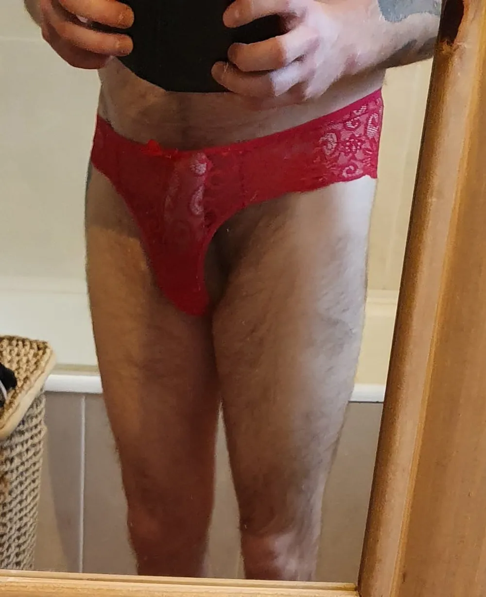 Red lace panties #2