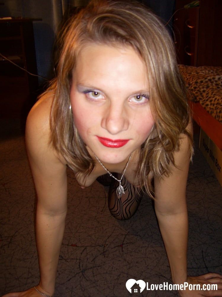 Kinky girlfriend in pantyhose fools around the apartment #26